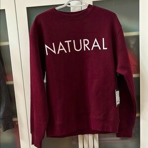 Brunette The Label NATURAL Sweatshirt Burgundy XS/S NWT $79 retail❤️❤️